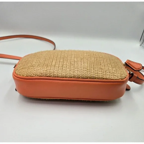 Coach Crossbody Straw Purse, Top Zip Closure, Adjustable Strap, Small - Picture 4 of 8